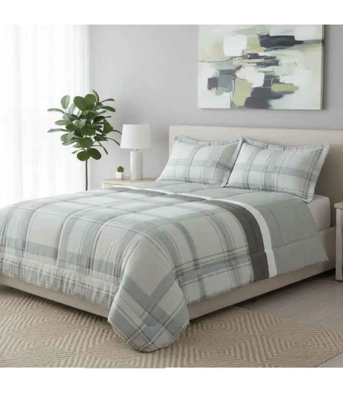 EDREDÓN ESTAMPADO REVERSIBLE SQUARES