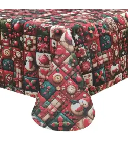 MANTEL ANTIMANCHAS NAVIDEÑO BOTONES