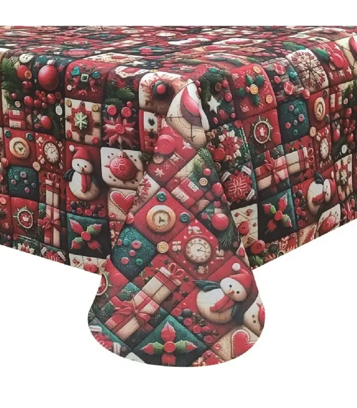 MANTEL ANTIMANCHAS NAVIDEÑO BOTONES