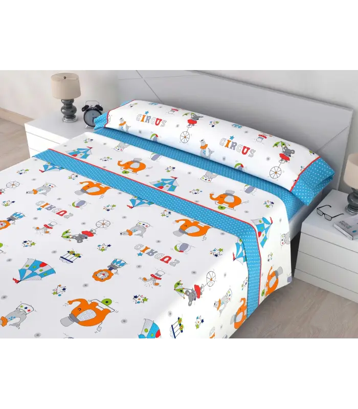 JUEGO DE SÁBANAS TEJIDOS EL MUNDO CIRCUS-54654