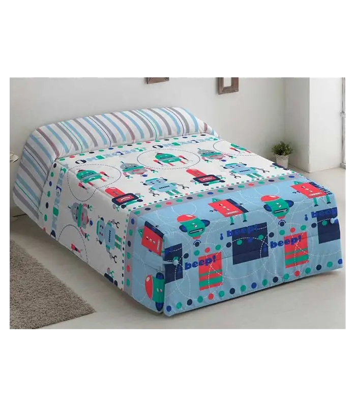 EDREDON TEJIDOS EL MUNDO ROBOTS