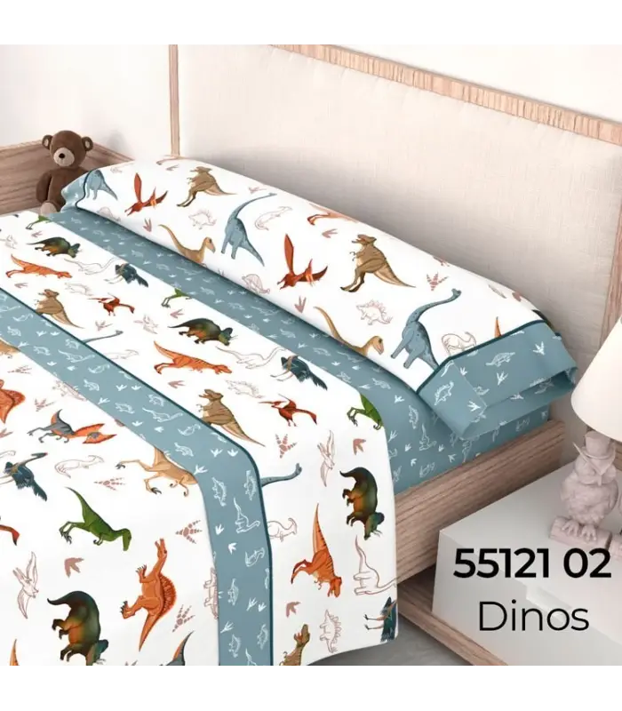 JUEGO DE SÁBANAS DINOS 55121