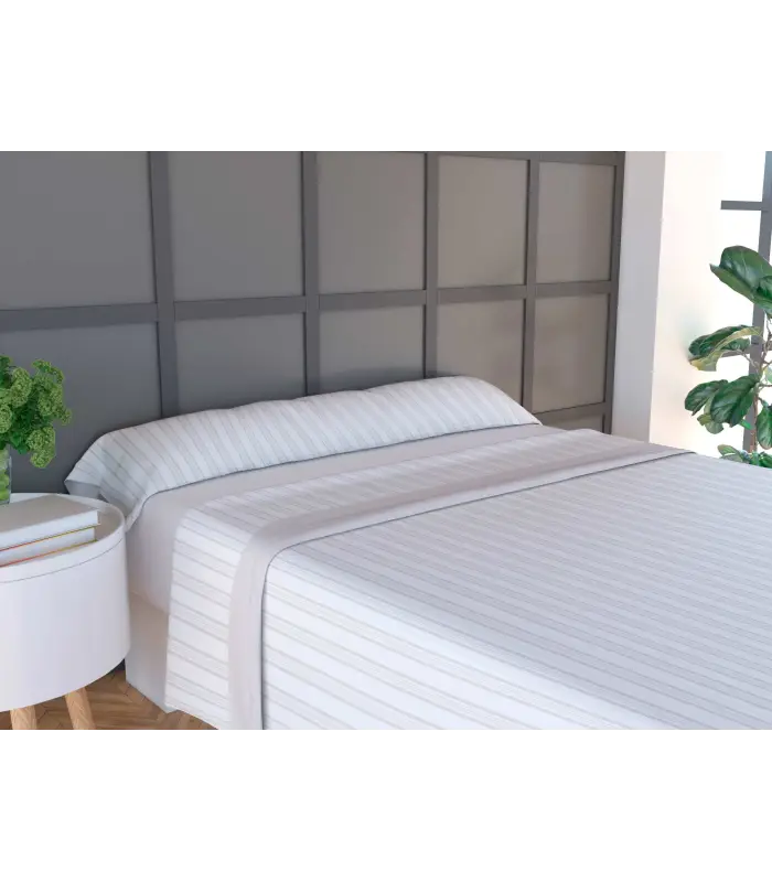 JUEGO DE SÁBANAS TÉRMICAS STRIPES FRANELA