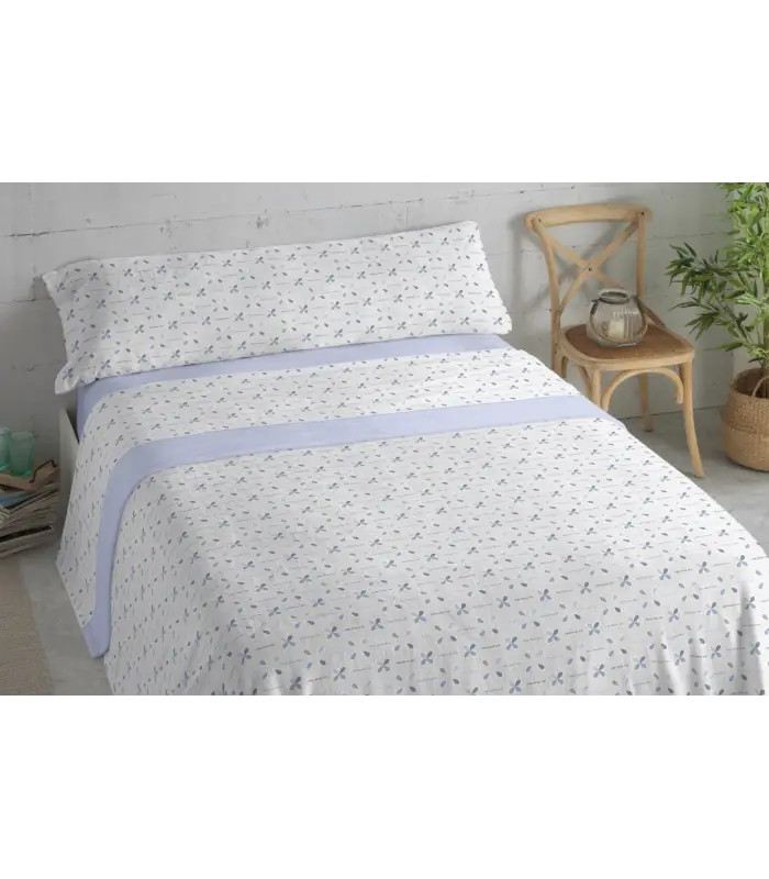 JUEGO DE SÁBANAS TÉRMICAS CELESTE CORALINA